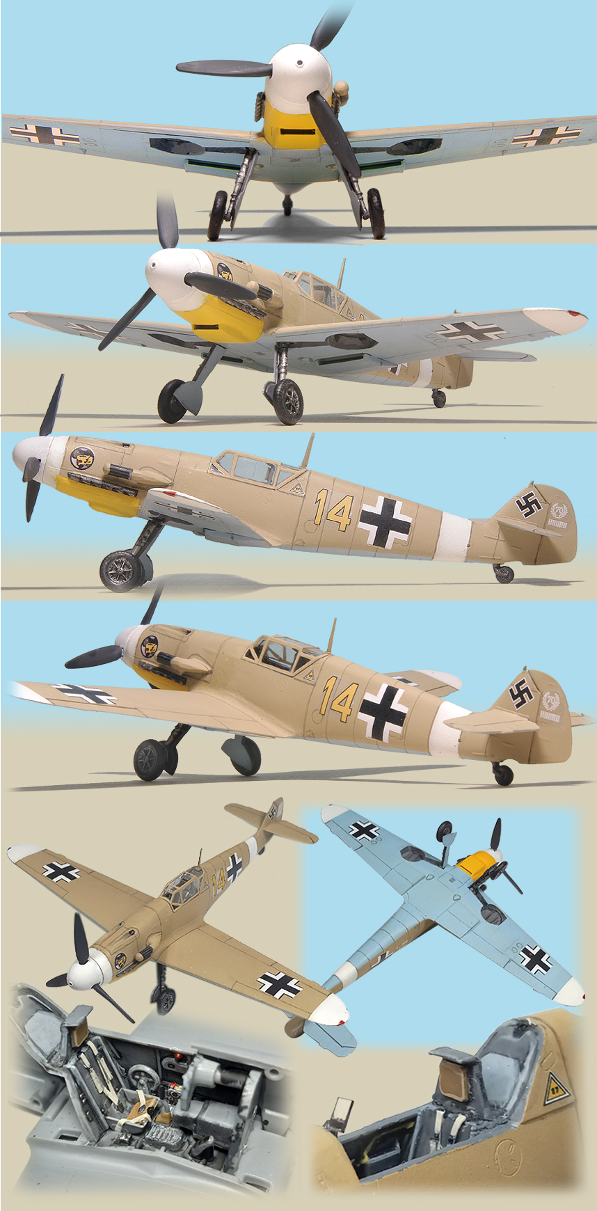Pro Built Zvezda 1/72 scale Bf-109F2 