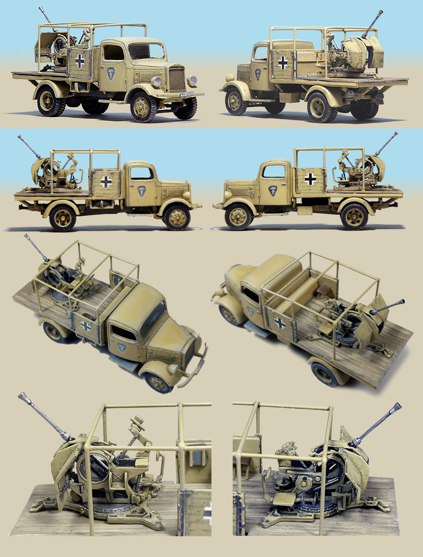 A Bashed and Pro Built DAK Mercedes Flak Truck at 1/72 scale