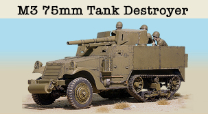 Pro-Built M3 Tank Destroyer & crew of 4 at 1:35 scale.